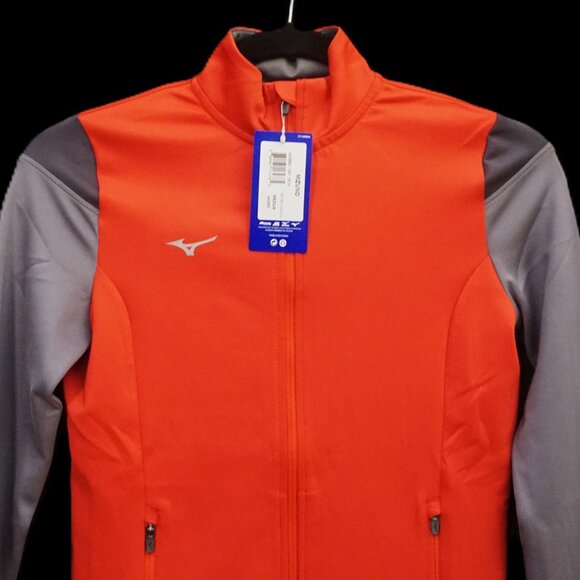 Mizuno Red Gray Charcoal Athletic Performance Full Zip Jacket Youth Medium - Picture 4 of 10